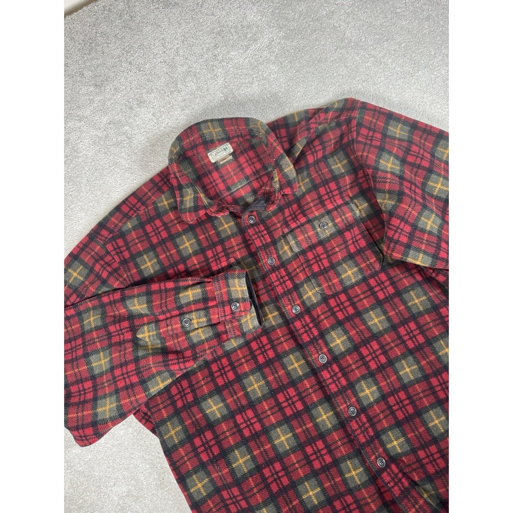 LL Bean Blanket Flannel Shirt  Long Sleeve Mens XL Tall Plaid Red Heavy Woodsman